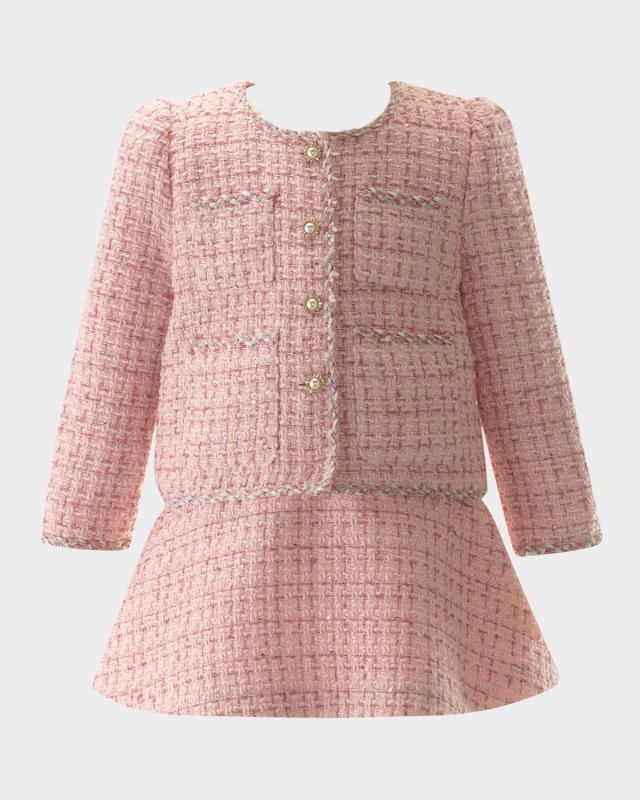 Girl's Tweed Jacket & Skirt Set, Size 2-14